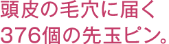 頭皮の毛穴に届く376個の先玉ピン。